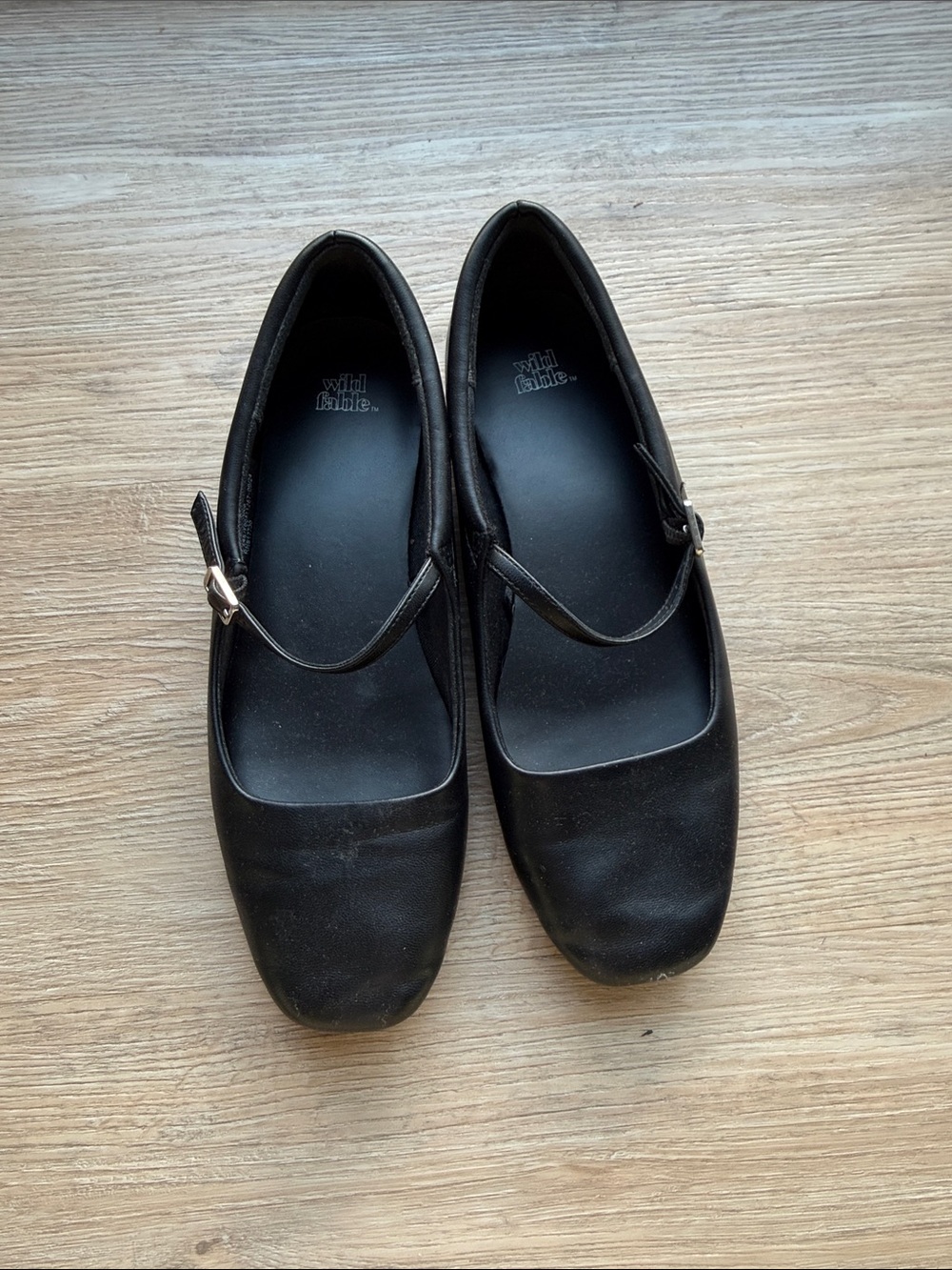 Black Mary Jane Flats with Adjustable Strap